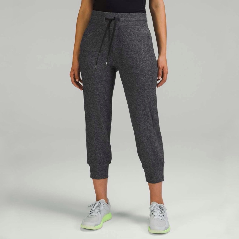 Lululemon Ready To Rulu High-Rise Cropped Jogger in Heathered Raceway Grey Black